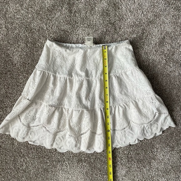 URBAN Romantics White Eyelet A-Line Skirt - Picture 2 of 7